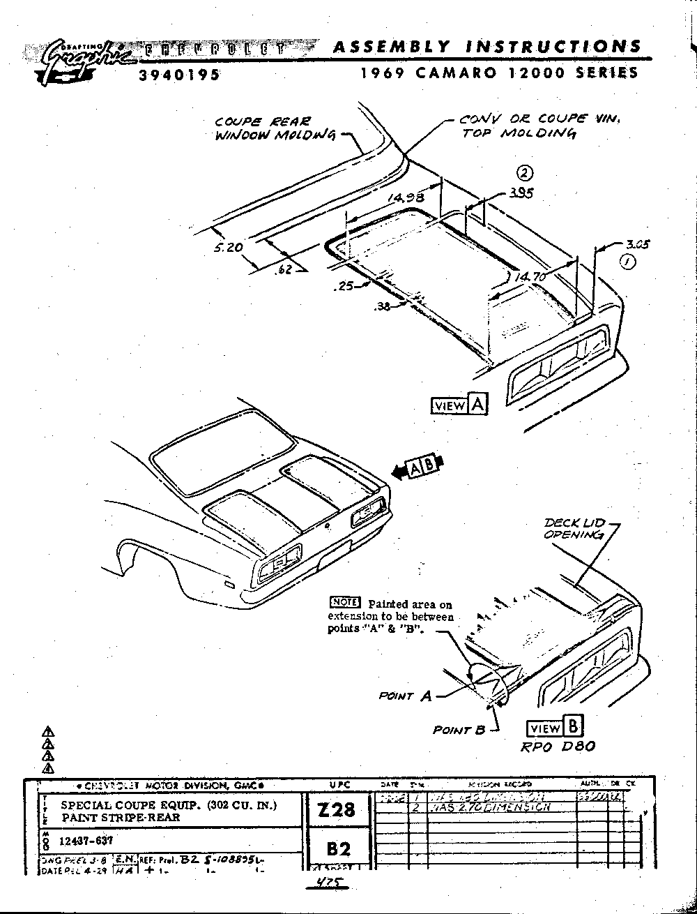 Z11 trunk stripe Team Camaro Tech